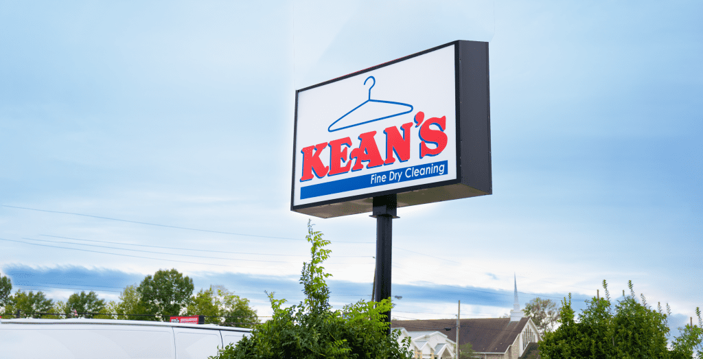 keans dry cleaning sign