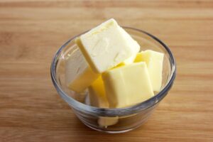 bowl of butter slices