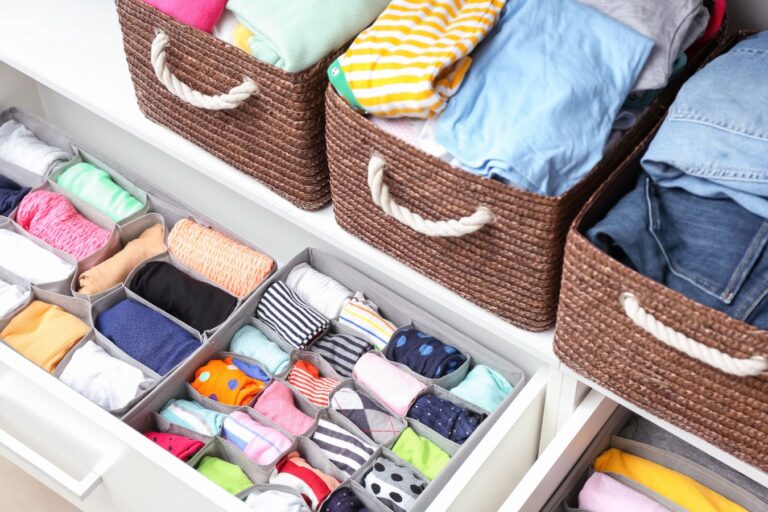 clean and folded clothes from a laundry service