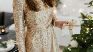 gold sequin christmas dress